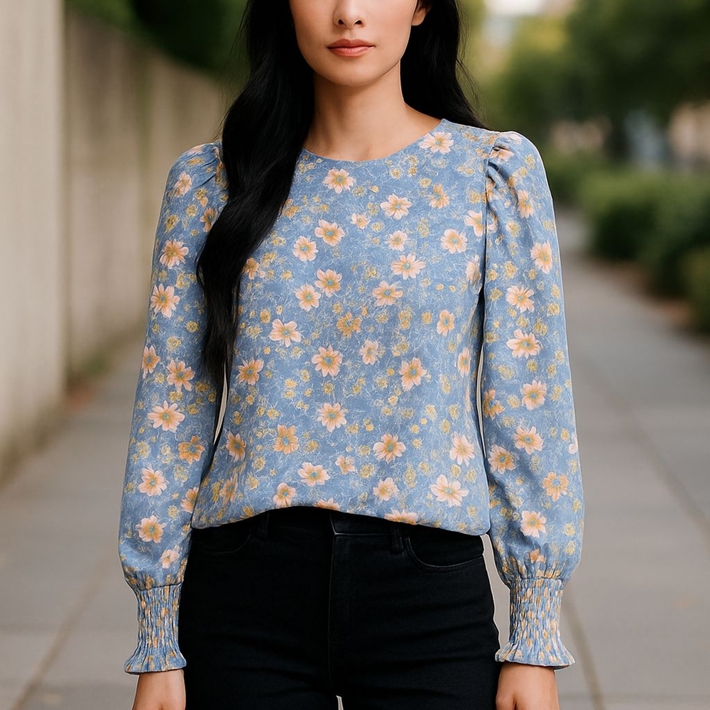 Pleione Pastel Floral Blouse